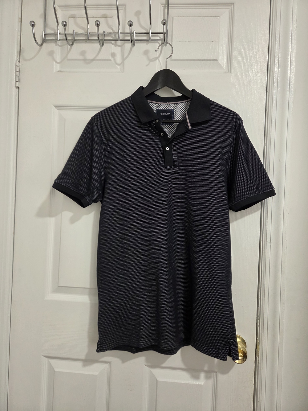 CACTUS MAN Men's Navy Short-Sleeve Polo Shirt
